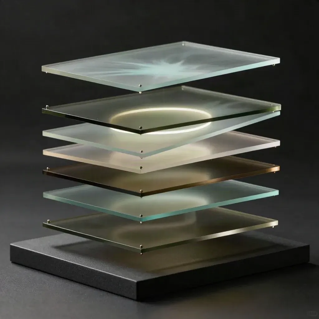 Stacked translucent motion frames and a glowing loop on matte-black, lit in a dark studio.